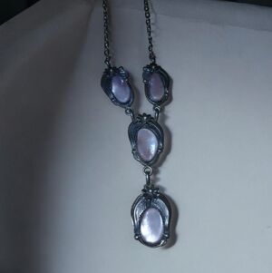 Elegant Sterling Silver and And  Pink Pearl Necklace